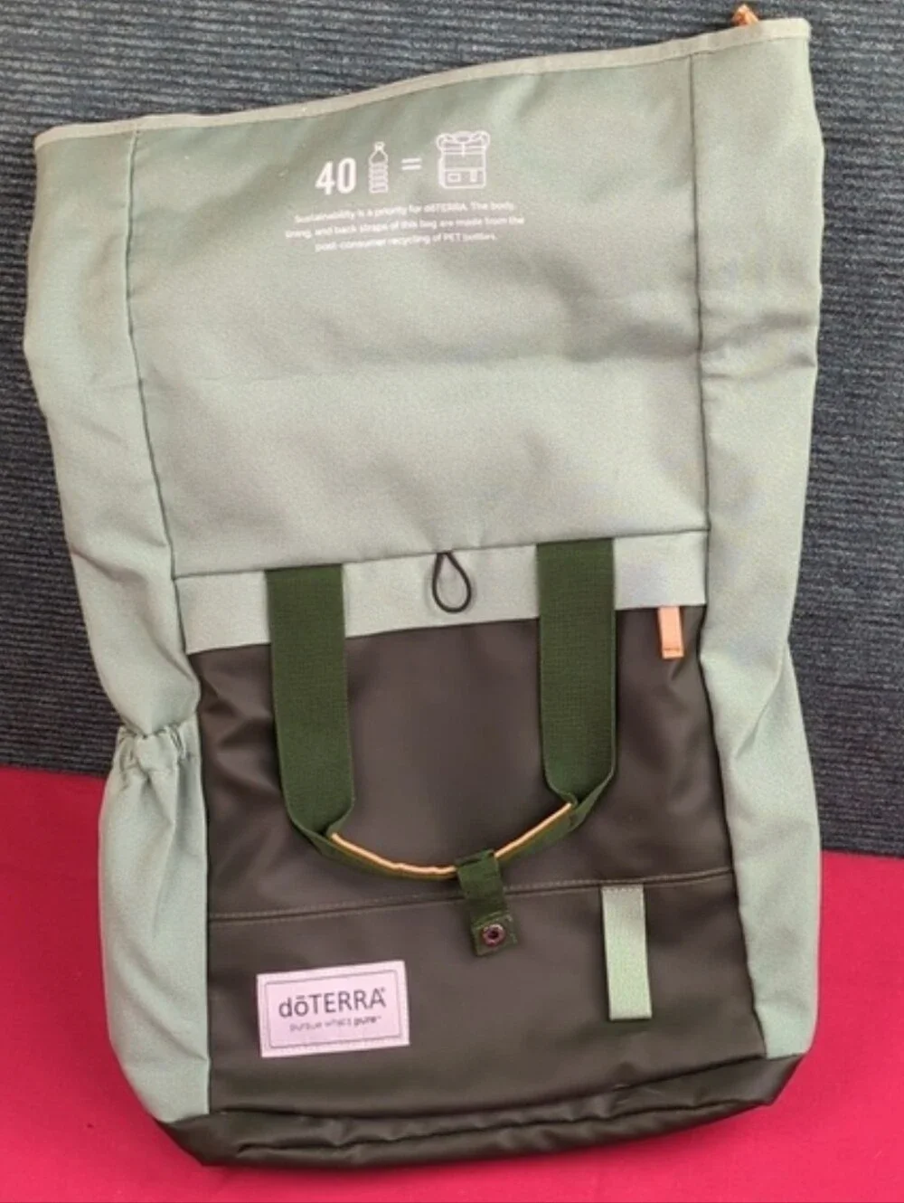 doTERRA Green Backpack Sustainable, Recycled Construction For Kitty Rescue!